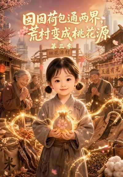 囡囡荷包通两界,荒村变成桃花源海报