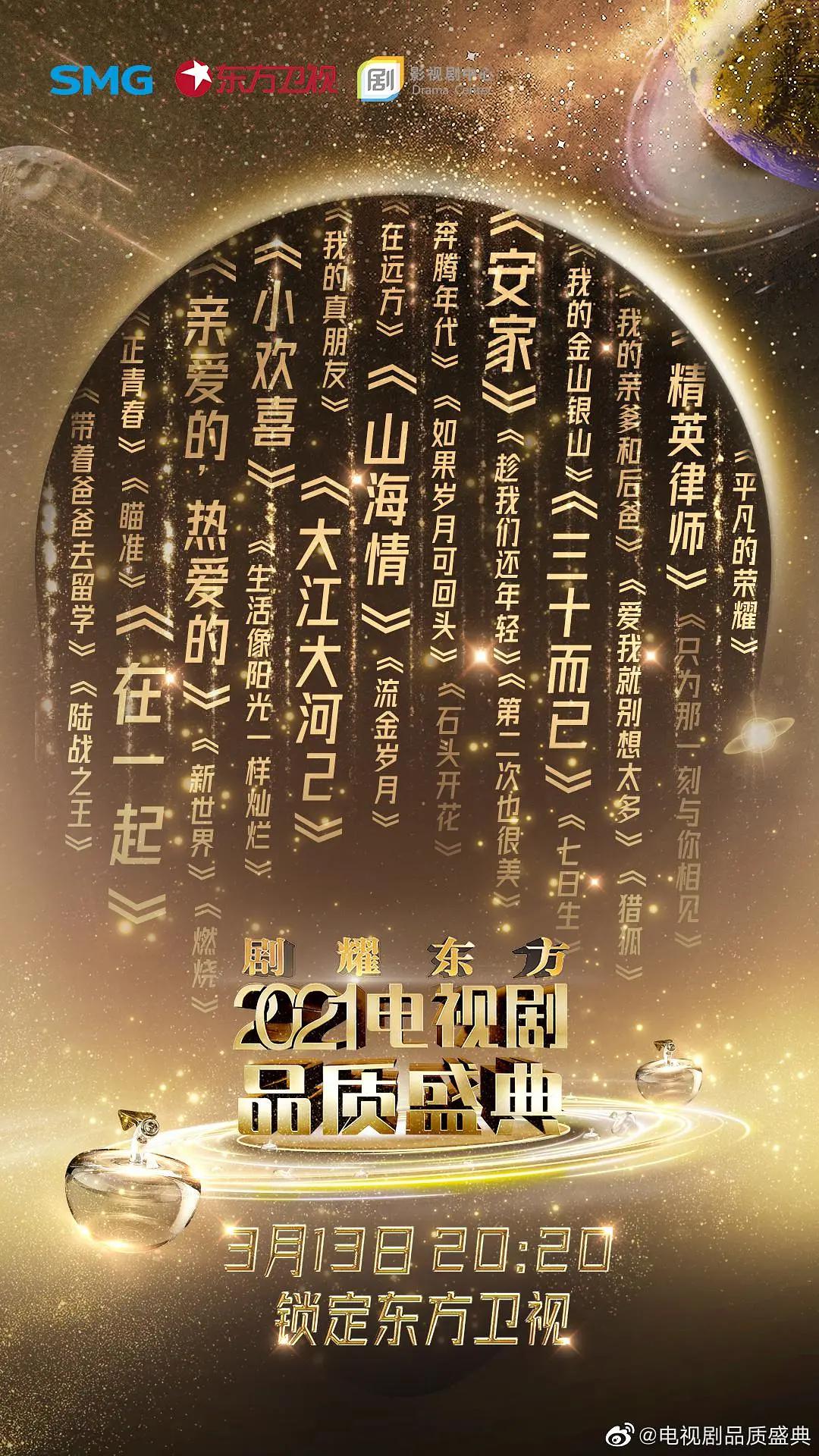 2021电视剧品质盛典海报