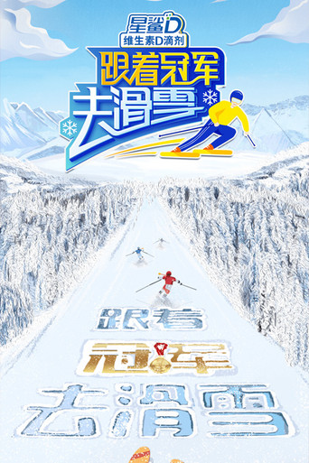 跟着冠军去滑雪海报